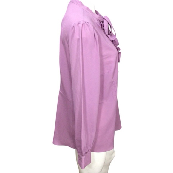 Eloquii Blouse Woman's Long Sleeve Ruffle Bow Tie Size 14 EUC - Picture 3 of 4